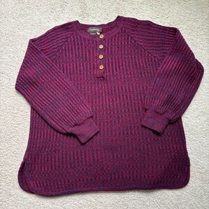 Vintage Hudsons melange henley style chunky sweater